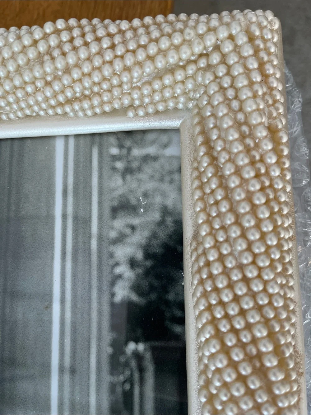 Pearl Beaded 11x14 Picture Frame - Ivory